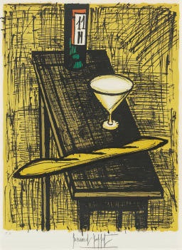 ベルナール・ビュッフェ、「Nature morte au pain」 ベルナール・ビュッフェ、「Nature morte au pain」